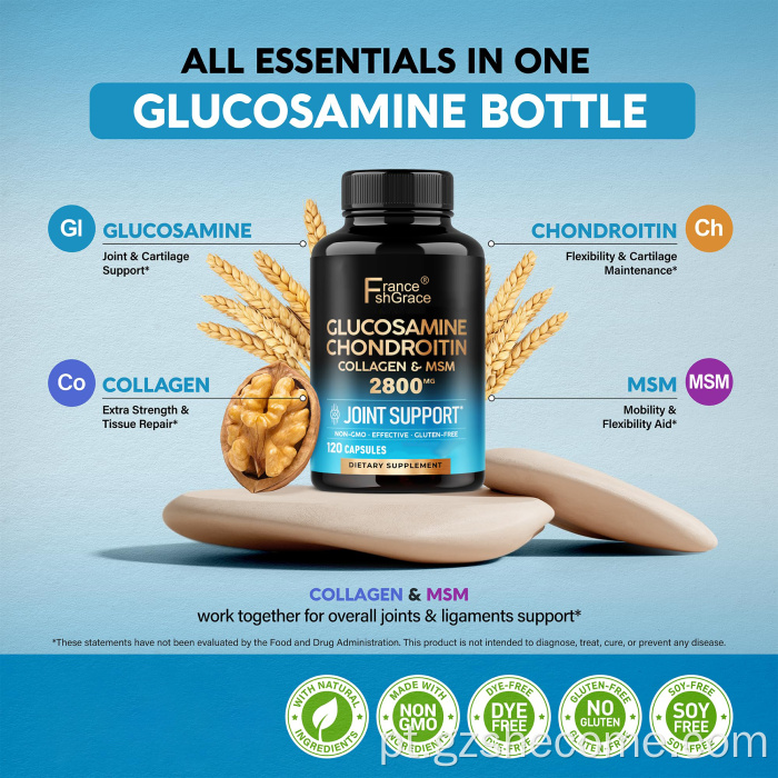 Glucosamina Chondrotin MSM Suplemento de saúde conjunto de colágeno